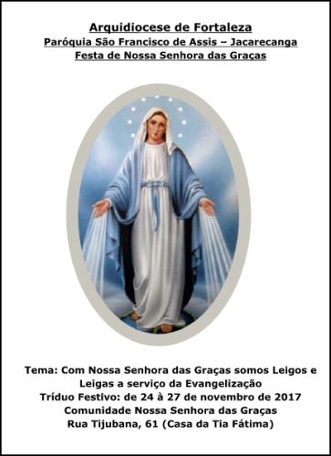 Festa de Nossa Senhora das Graças - Arquidiocese de Fortaleza