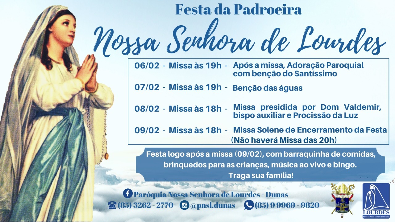 Tríduo e a Festa de Nossa Senhora de Lourdes - Arquidiocese de Fortaleza Tríduo e a Festa de Nossa Senhora de Lourdes - Arquidiocese de Fortaleza
