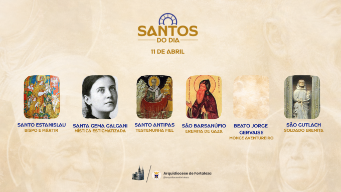 santos 11 04 em Santos do Dia (11/04): Santo Estanislau, Santa Gema Galgani, Santo Antipas, São Barsanúfio e outros