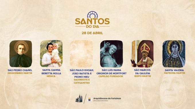 santos 28 04 1 em Santos do Dia (28/04): São Pedro Chanel, Santa Gianna Beretta Molla, São Marcos da Galileia e outros