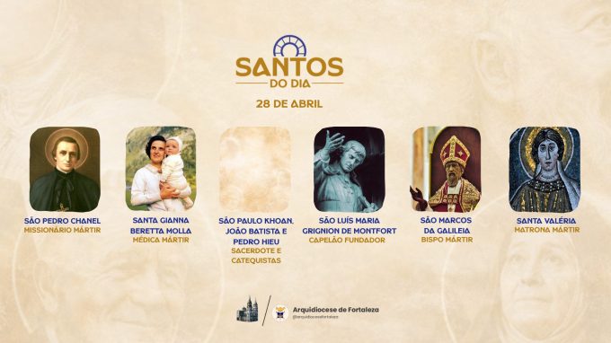 santos 28 04 em Santos do Dia (28/04): São Pedro Chanel, Santa Gianna Beretta Molla, São Marcos da Galileia e outros
