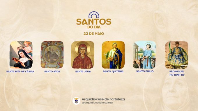 santos 22 05 em Santos do Dia (22/05): Santa Rita de Cássia, Santo Atos, São Boenciano, São Casto, Santo Emílio e outros
