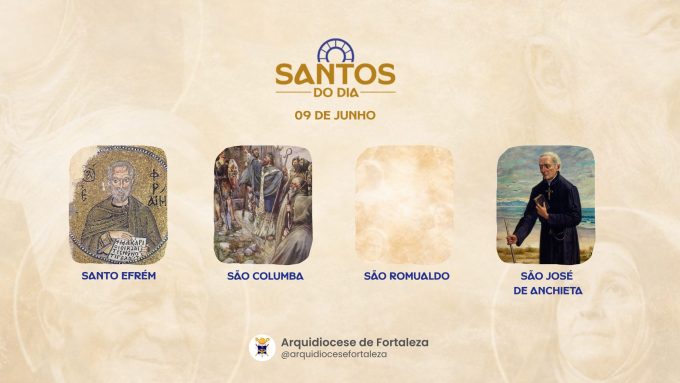 santos 09 06 1 em Santos do Dia (09/06): Santo Efrém, São Columba, São Romualdo e São José de Anchieta