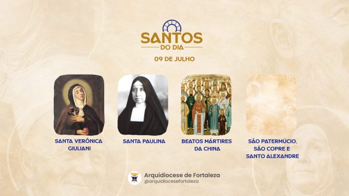 santos 09 07 1 em Santos do Dia (09/07): Santa Verônica Giuliani, Santa Paulina, São Patermúcio, São Copre e Santo Alexandre e Beatos Mártires da China