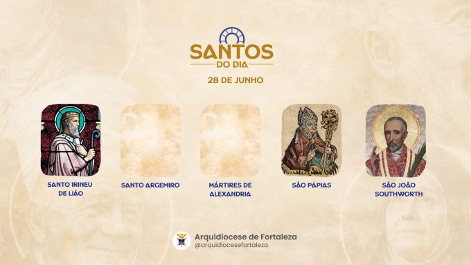 santos 28 06 em Santos do Dia (28/06): Santo Irineu de Lião, Santo Argemiro, Mártires de Alexandria e outros