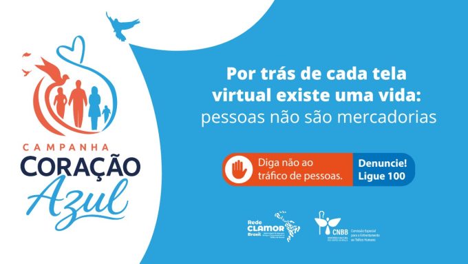 banner site campanha julho azul em Comissão da CNBB fortalece ações da Campanha Coração Azul com alerta sobre tráfico de pessoas
